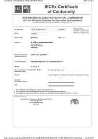 Thumbnail of document Ex certificate IECEXPTB060031 U 001 00 20234